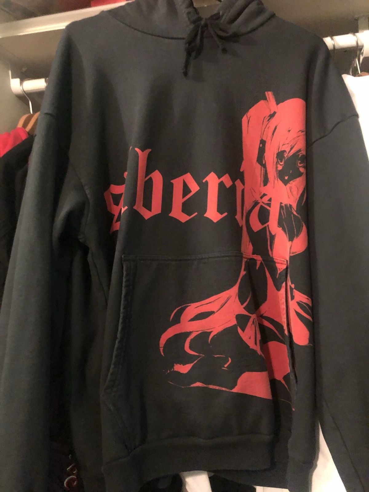 Dark Queen Oversized Hoodie Black + Red
