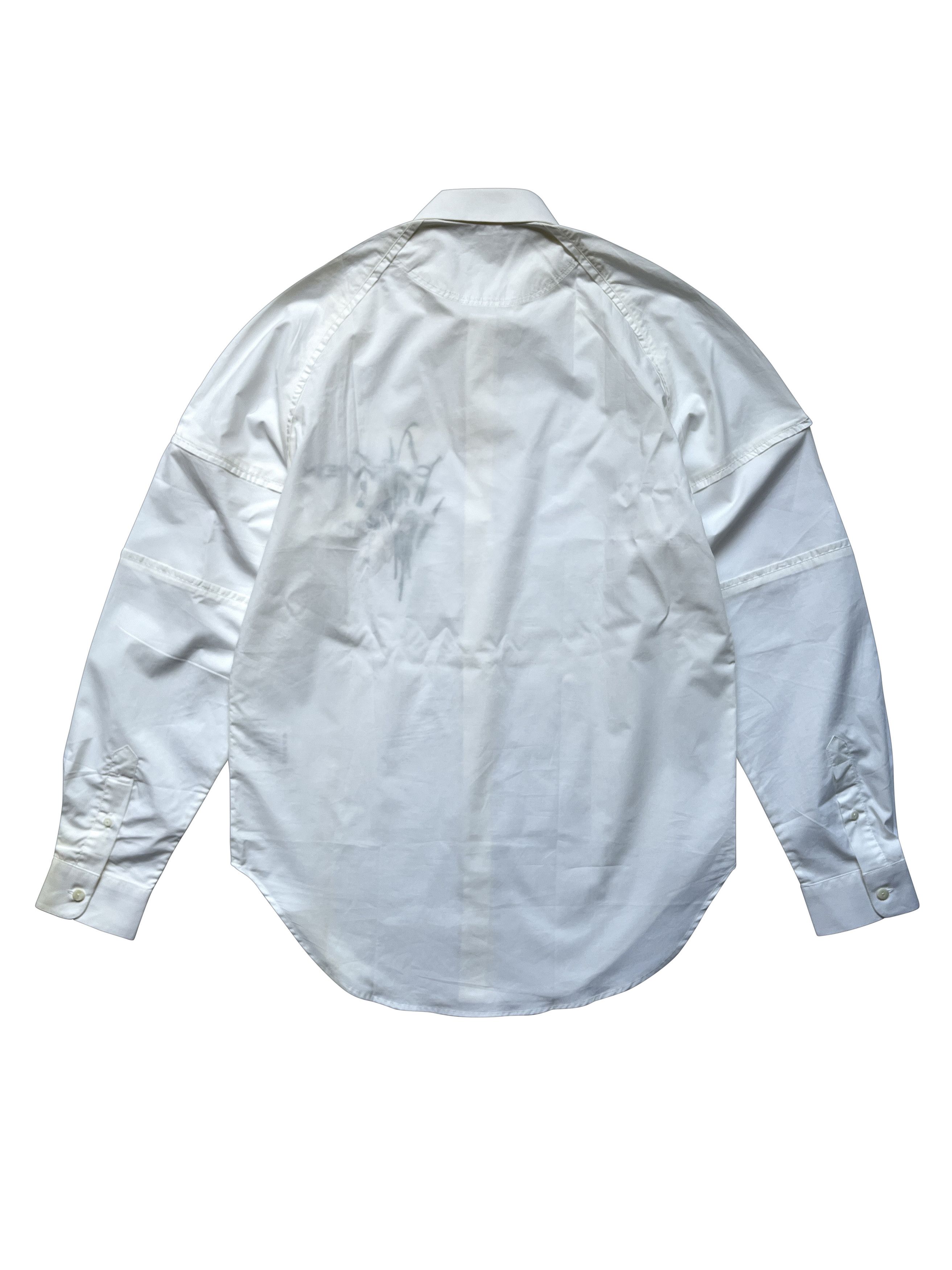 Carven ⚡️QUICK SALE⚡️Carven Logo Flowers White Long Sleeved Shirt Size M / US 6-8 / IT 42-44 - 2 Thumbnail