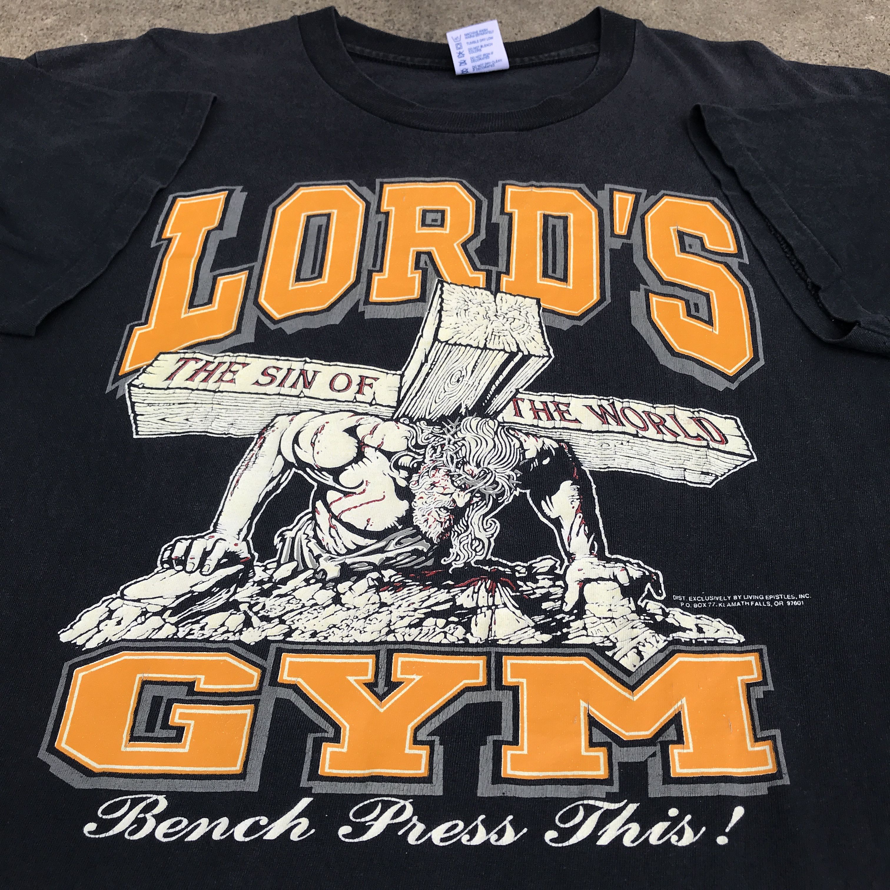 Religion × Streetwear × Vintage Vintage 90s Jesus Lord Gym Promo 