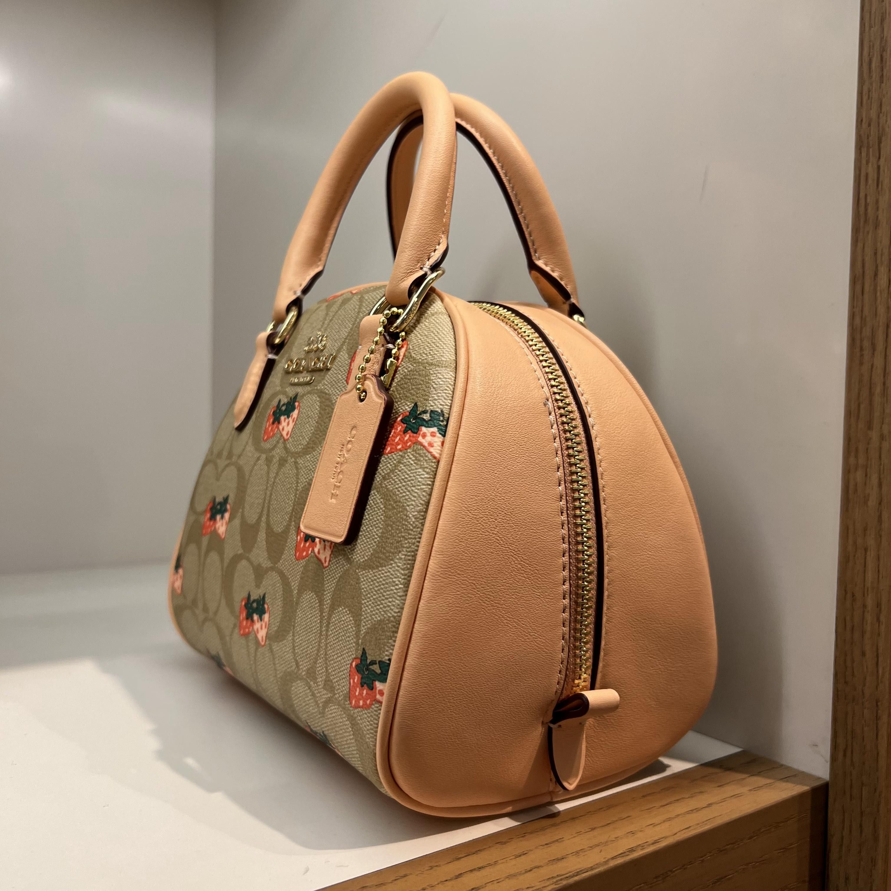 Coach Sydney Satchel In Signature Canvas orders With Strawberry Print