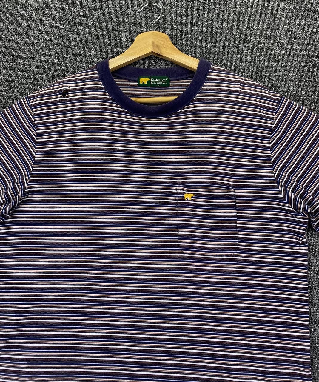 Vintage Vintage Golden Bear Over Striped Tee T Shirts Size US L / EU 52-54 / 3 - 3 Thumbnail