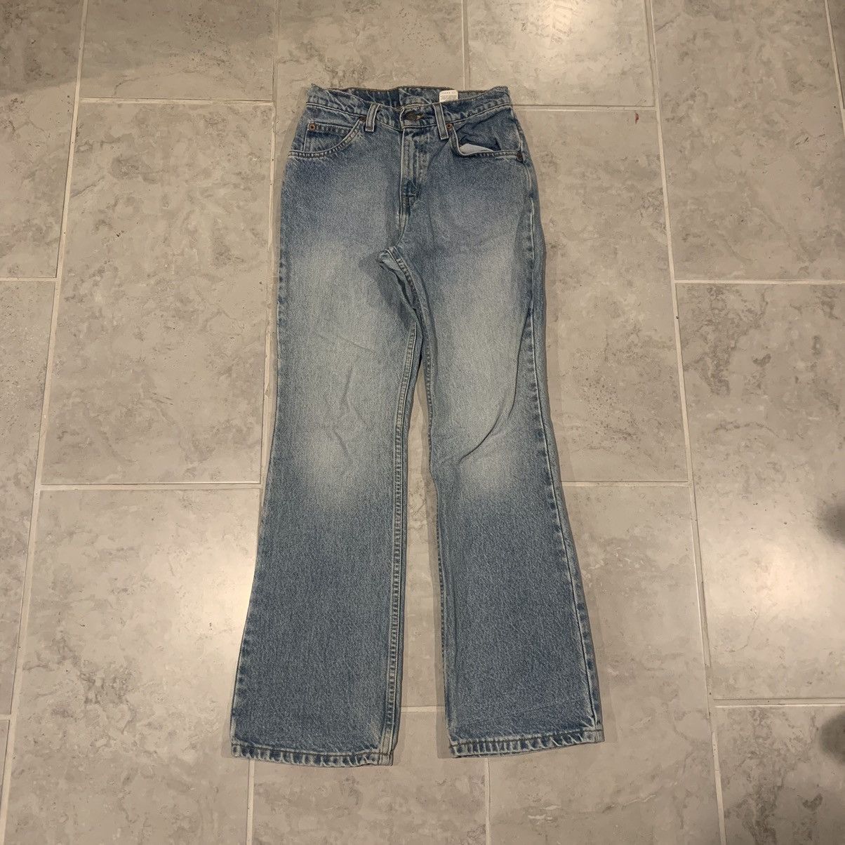 image of Levis x Vintage 90's Levi’S 517 Light Wash Boot Cut Orange Tab Jeans, Women's (Size 24)
