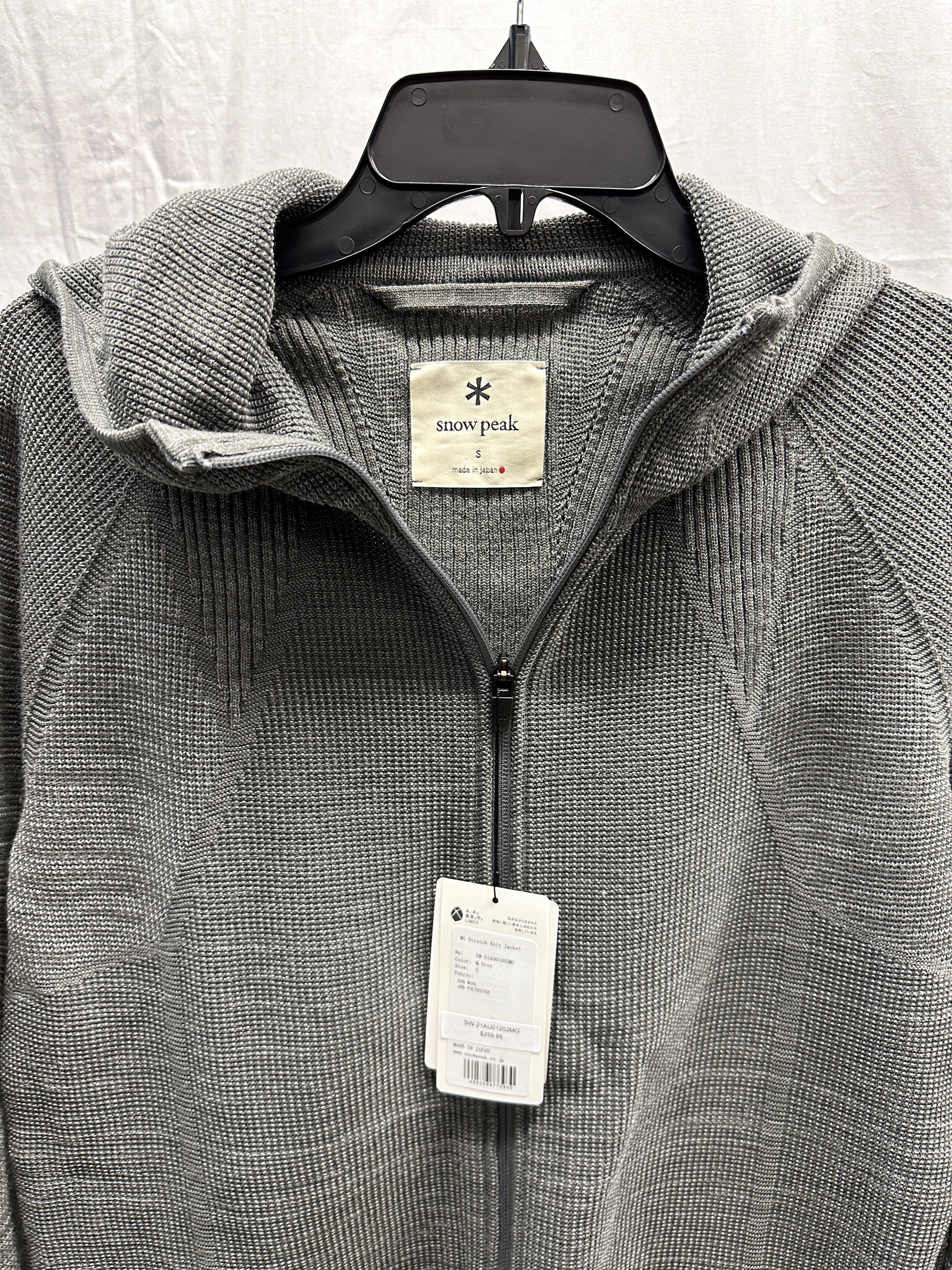 NEW Snow Peak Made in Japan Gray WG Stretch Knit Jacket