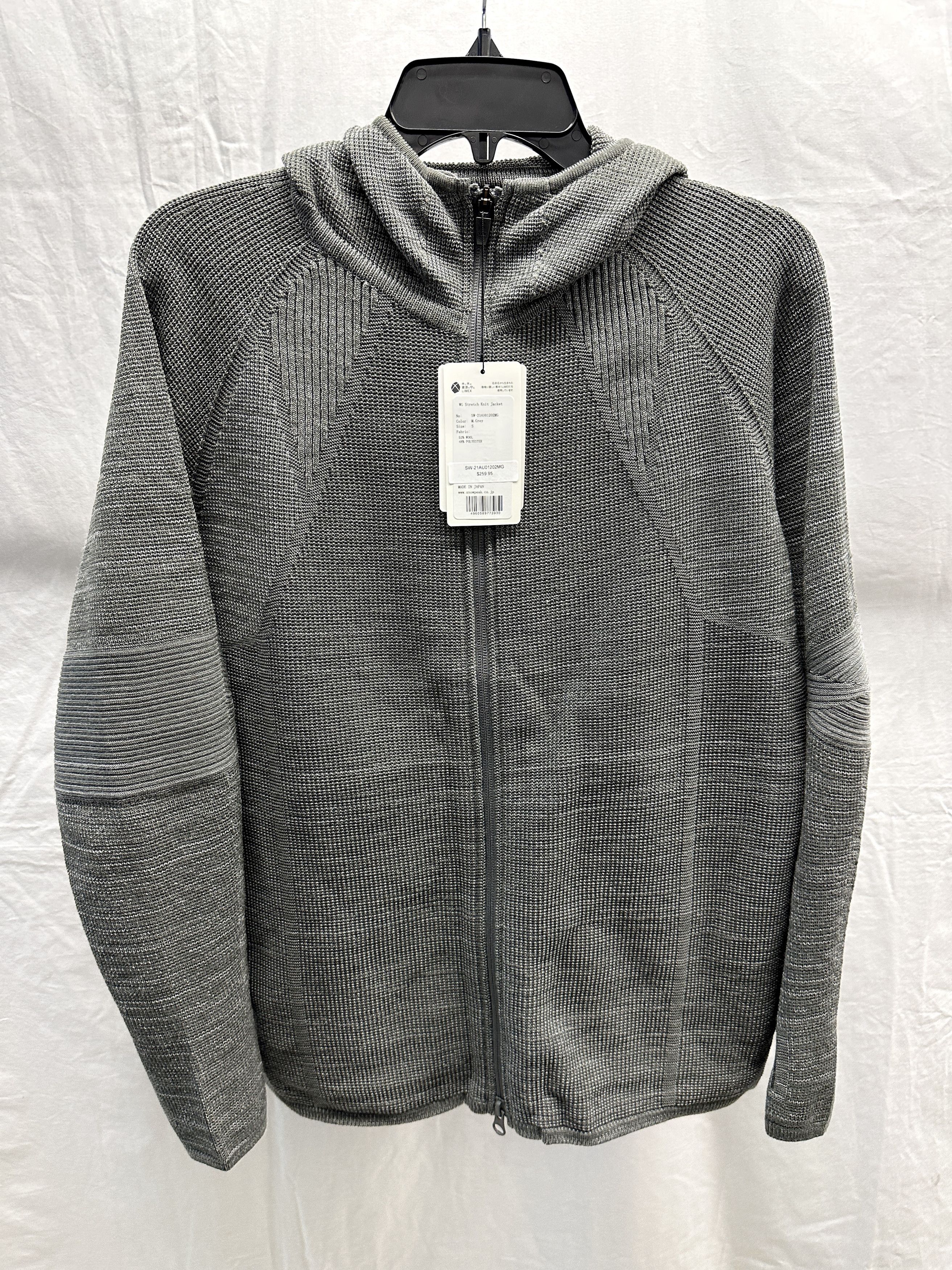 t.japan knit jacket グレー NEW Snow Peak Made in Japan Gray WG Stretch Knit Jacket