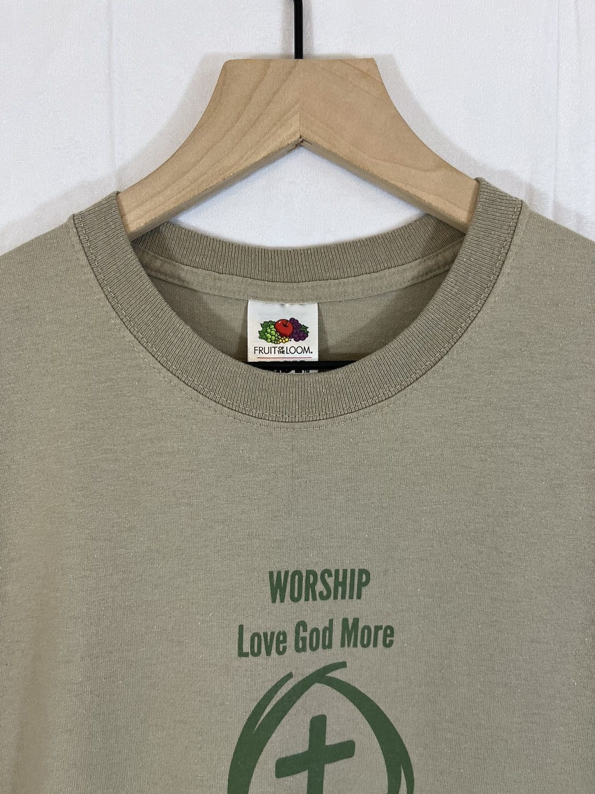 Vintage Love More Religious Worship Cross Graphic Tan Tee Size US M / EU 48-50 / 2 - 4 Thumbnail