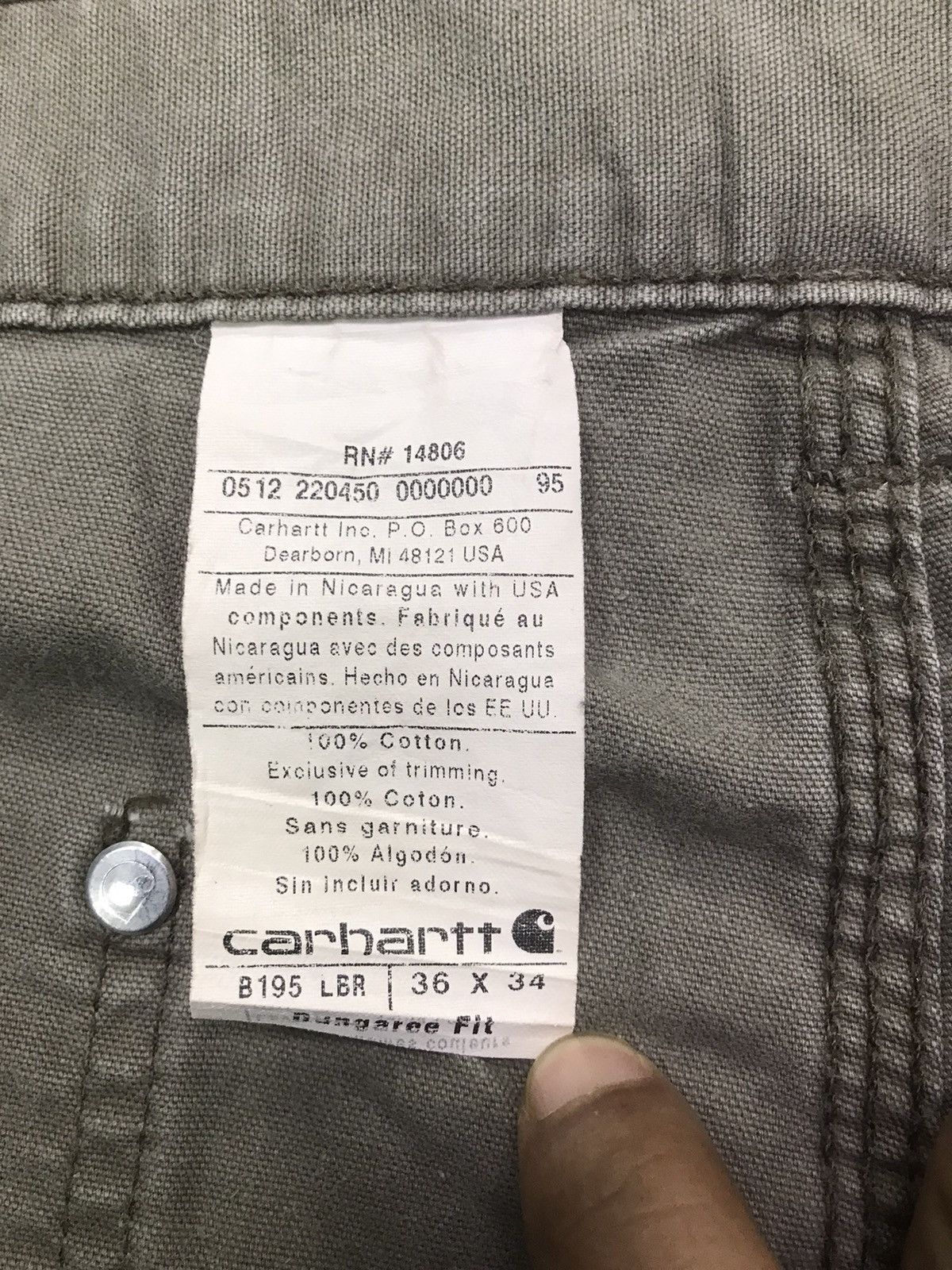 Carhartt × Vintage Vintage 1889 Carhartt Double Knee Workwear Size 36x33 Size US 36 / EU 52 - 8 Thumbnail