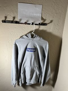 Supreme Orange Box Logo Heather Gray Hoodie - Size XL