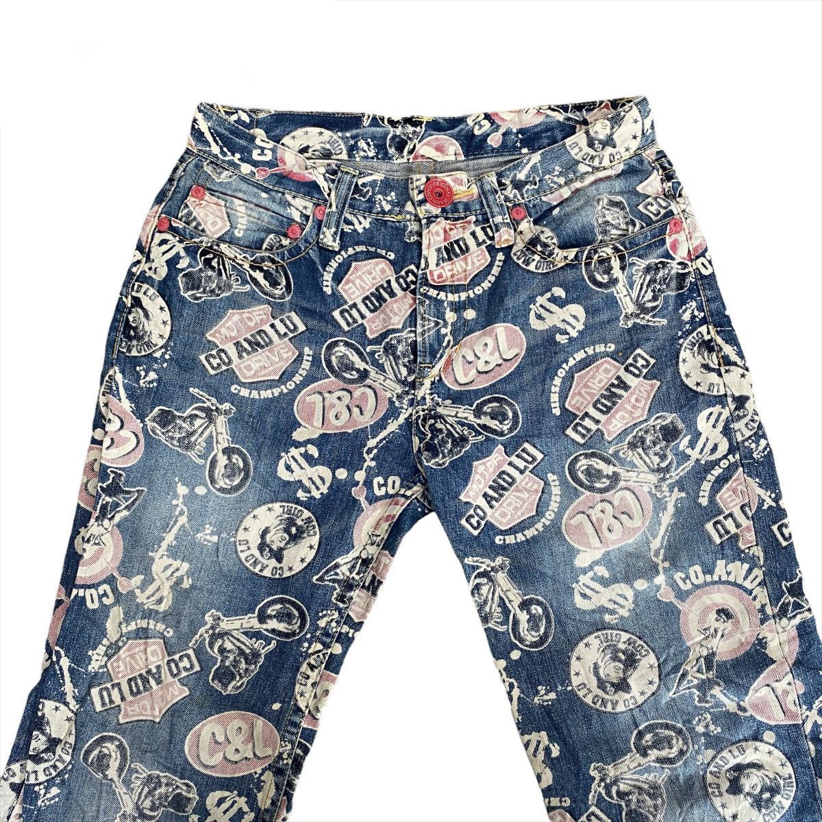 Japanese Brand Japanese Brand Co & Lu All Overprints Denim Hysteric Jeans Size US 31 - 2 Thumbnail