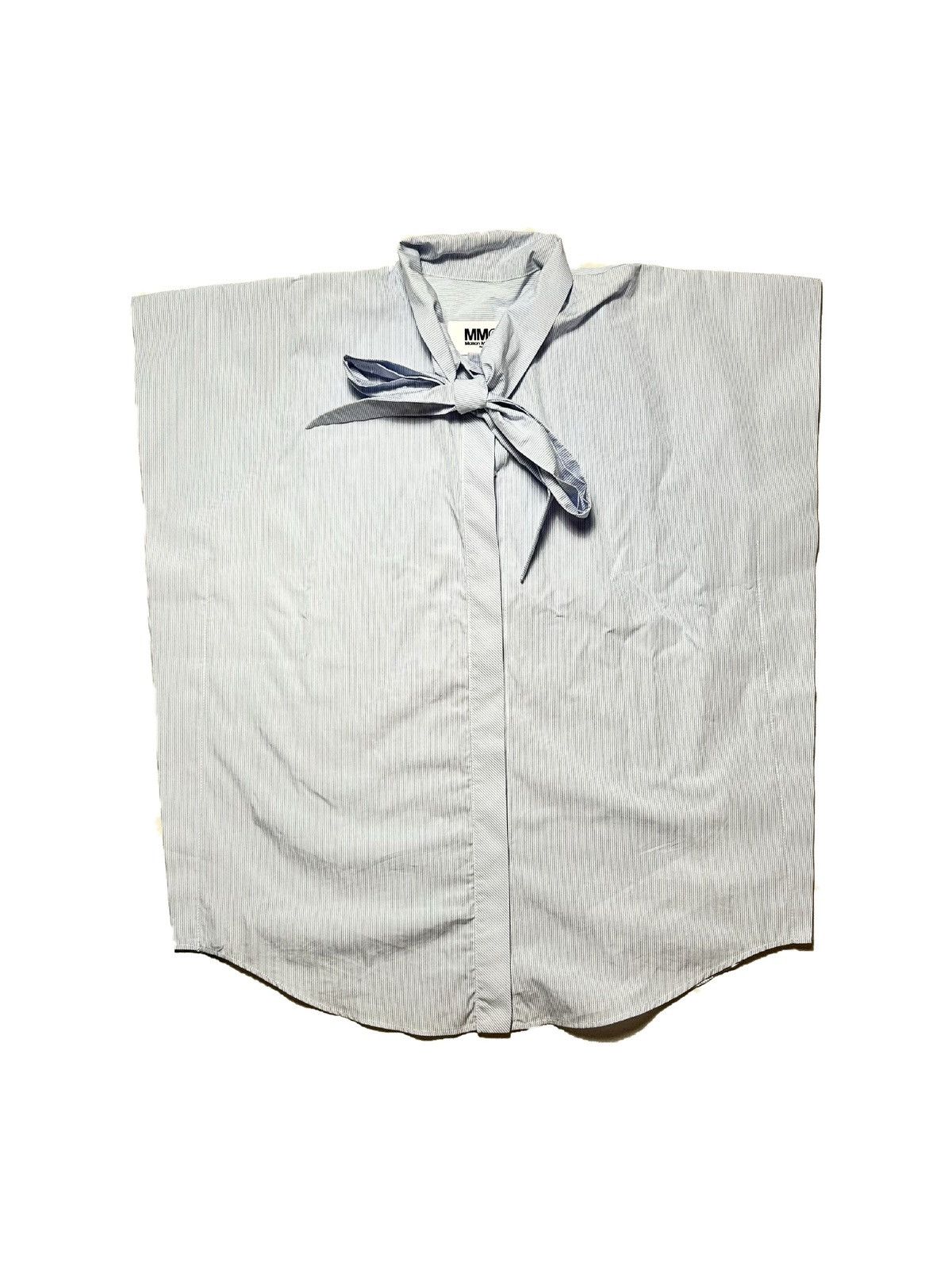 image of Maison Margiela Square Bow Button Up in Blue, Men's (Size Small)
