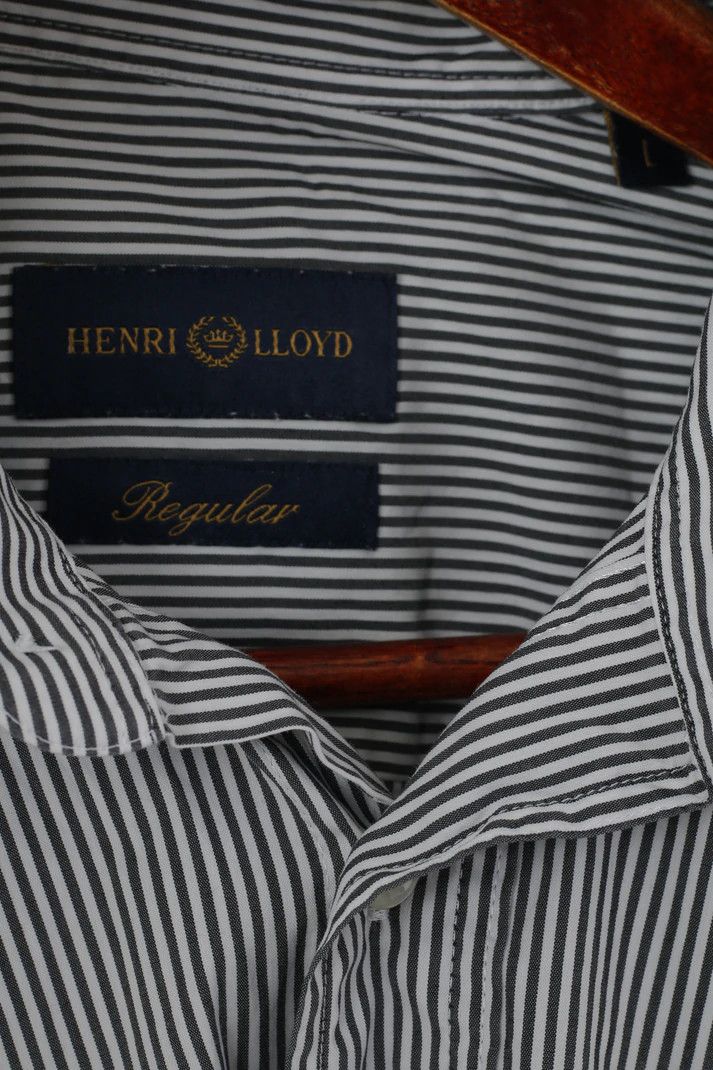Henri Lloyd Henri Lloyd Men L Casual Shirt Gray Striped Top 6435 Size US L / EU 52-54 / 3 - 5 Thumbnail