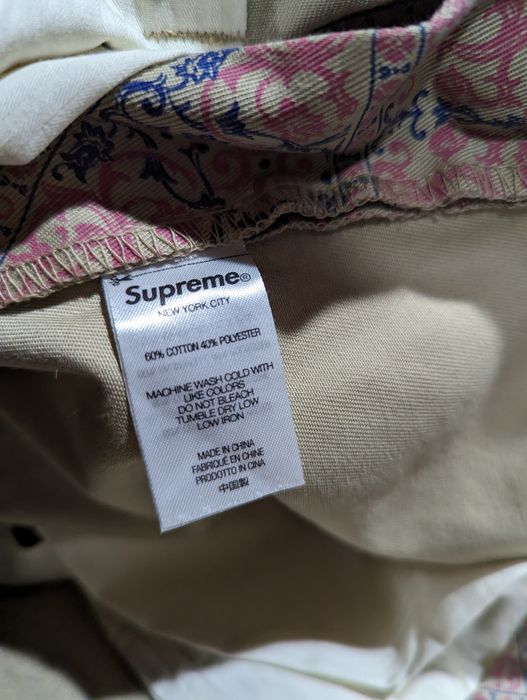 Supreme Supreme Khaki Floral Cards pants | Grailed