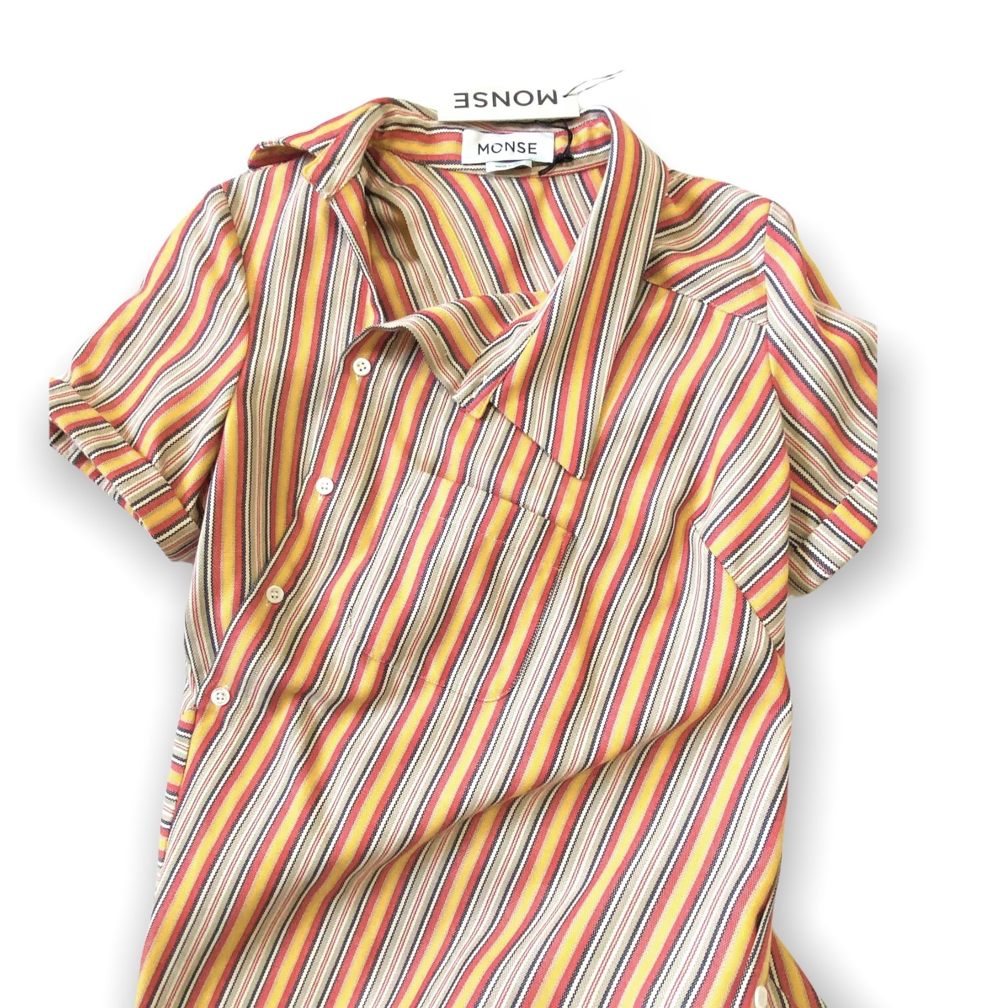 MONSE NWT Monse Stripe Open Back Deconstructed Dress, Cotton Blend Size XS / US 0-2 / IT 36-38 - 6 Thumbnail