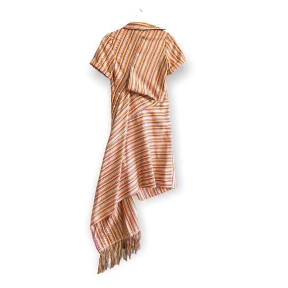 MONSE NWT Monse Stripe Open Back Deconstructed Dress, Cotton Blend Size XS / US 0-2 / IT 36-38 - 12 Thumbnail