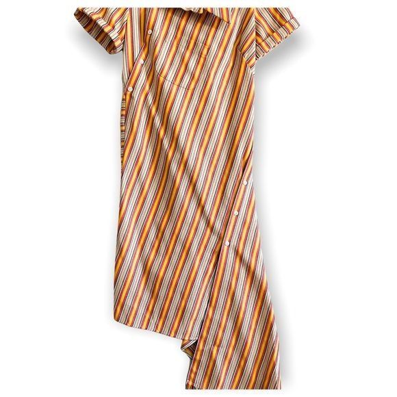 MONSE NWT Monse Stripe Open Back Deconstructed Dress, Cotton Blend Size XS / US 0-2 / IT 36-38 - 15 Thumbnail