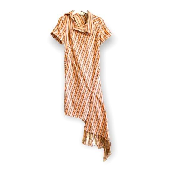 MONSE NWT Monse Stripe Open Back Deconstructed Dress, Cotton Blend Size XS / US 0-2 / IT 36-38 - 13 Thumbnail