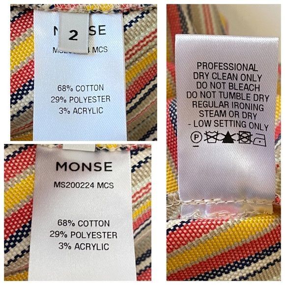 MONSE NWT Monse Stripe Open Back Deconstructed Dress, Cotton Blend Size XS / US 0-2 / IT 36-38 - 10 Thumbnail