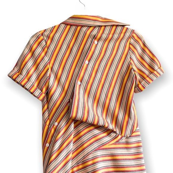 MONSE NWT Monse Stripe Open Back Deconstructed Dress, Cotton Blend Size XS / US 0-2 / IT 36-38 - 4 Thumbnail