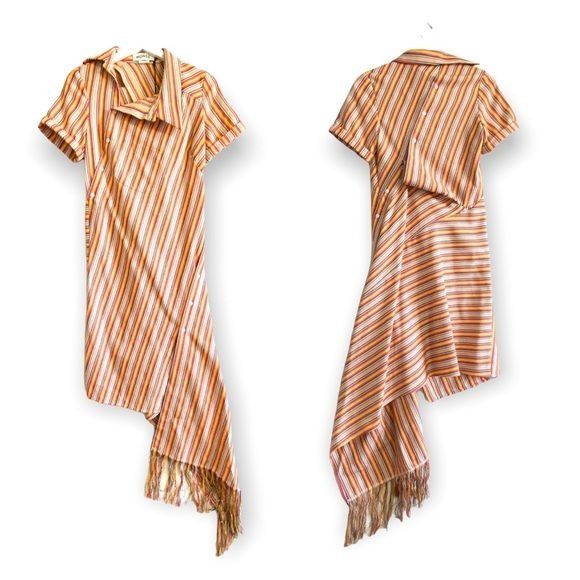 MONSE NWT Monse Stripe Open Back Deconstructed Dress, Cotton Blend Size XS / US 0-2 / IT 36-38 - 1 Thumbnail