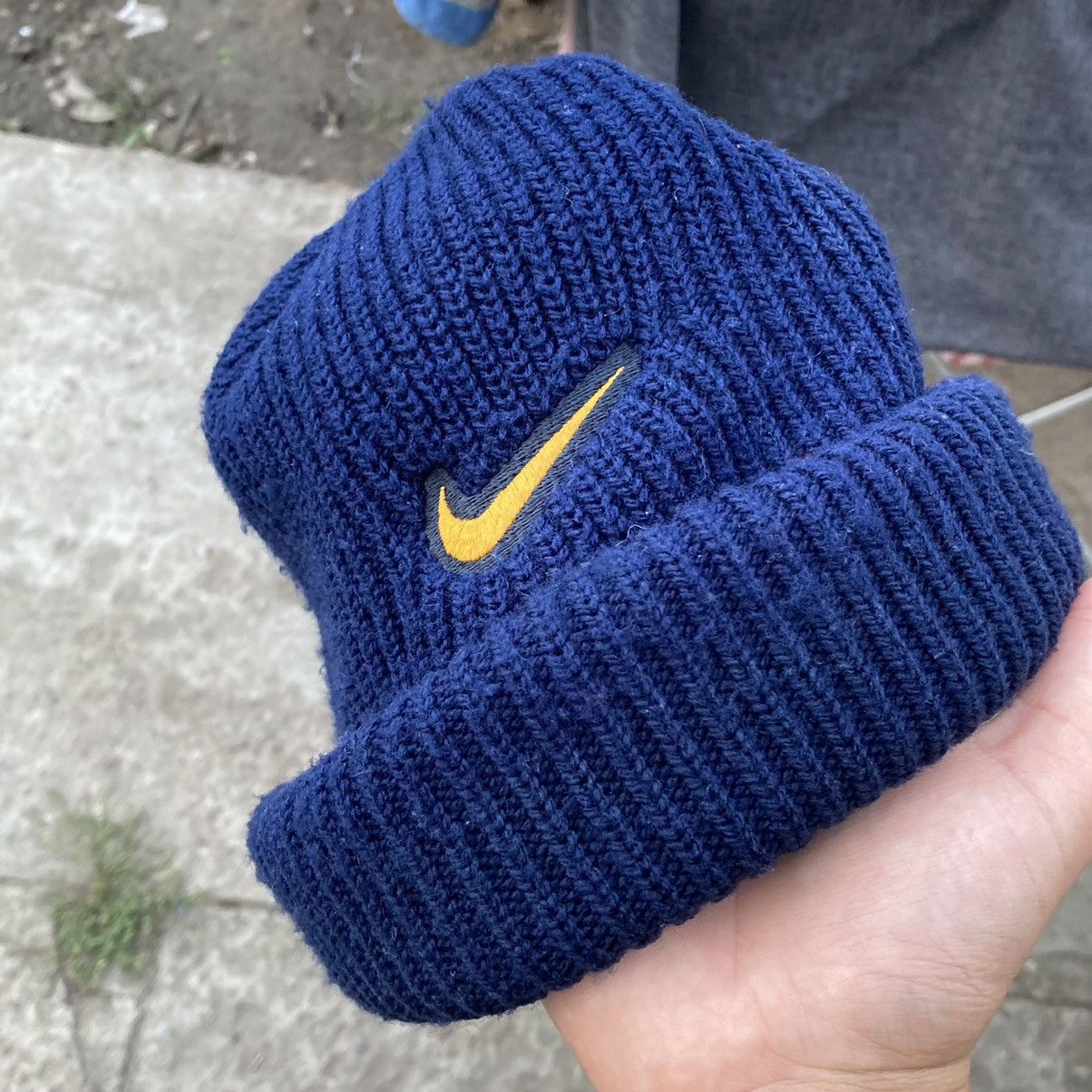 Nike × Vintage Vintage Nike swoosh beanie blue hat Size ONE SIZE - 7 Thumbnail