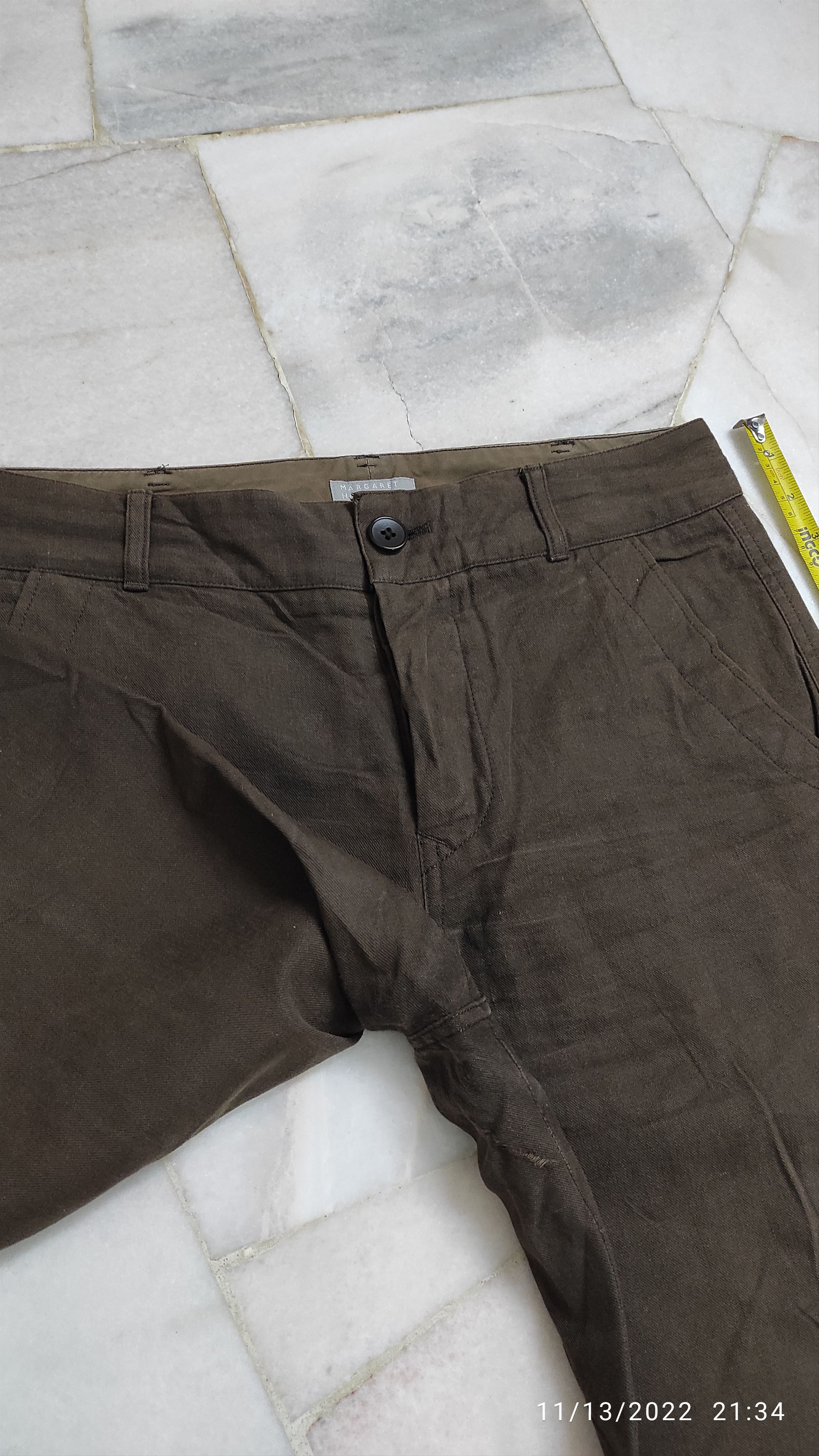 Margaret Howell MHL sun faded moleskin fatigue Chino cropped trousers Size US 31 - 9 Thumbnail