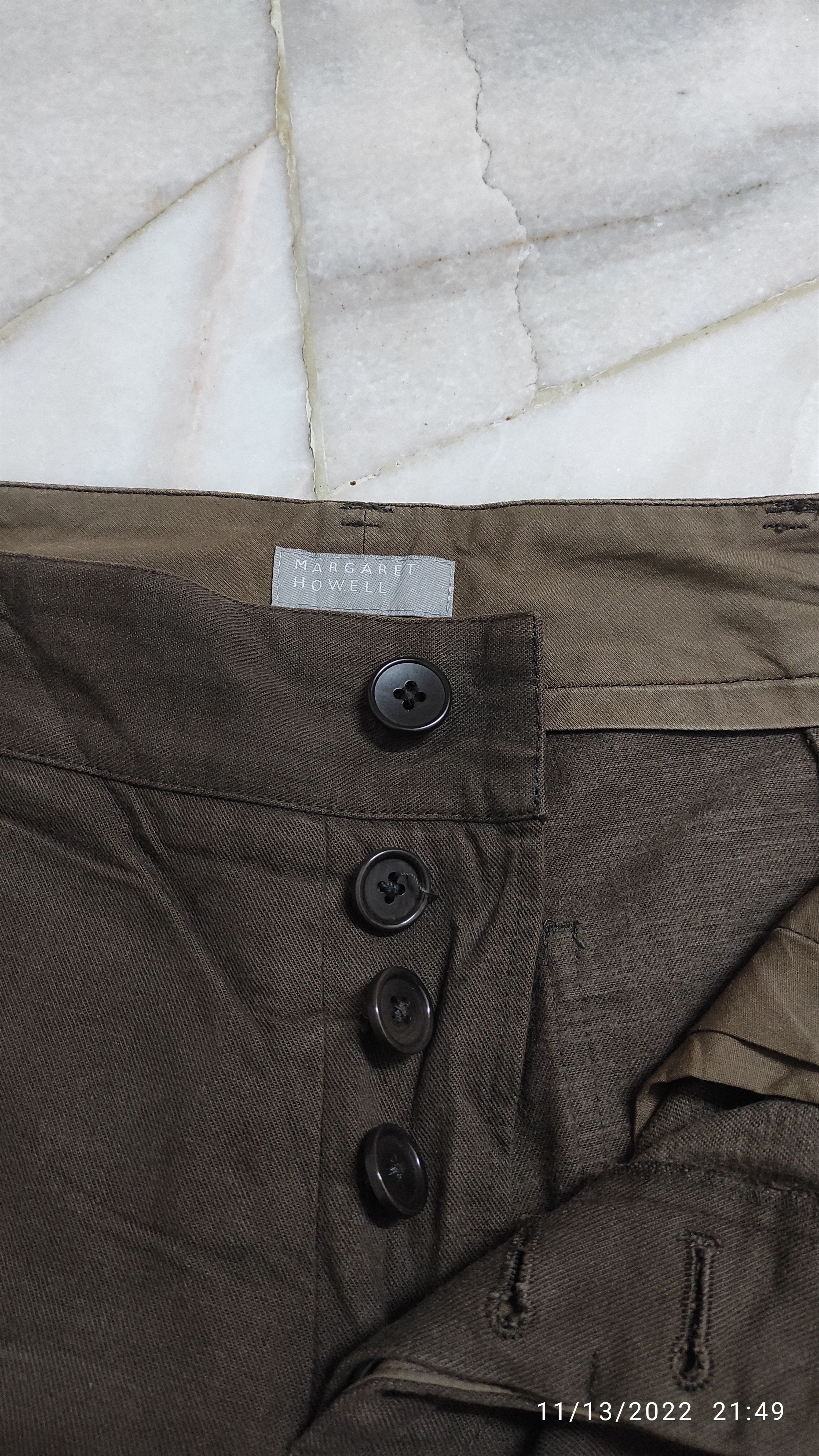Margaret Howell MHL sun faded moleskin fatigue Chino cropped trousers Size US 31 - 3 Thumbnail