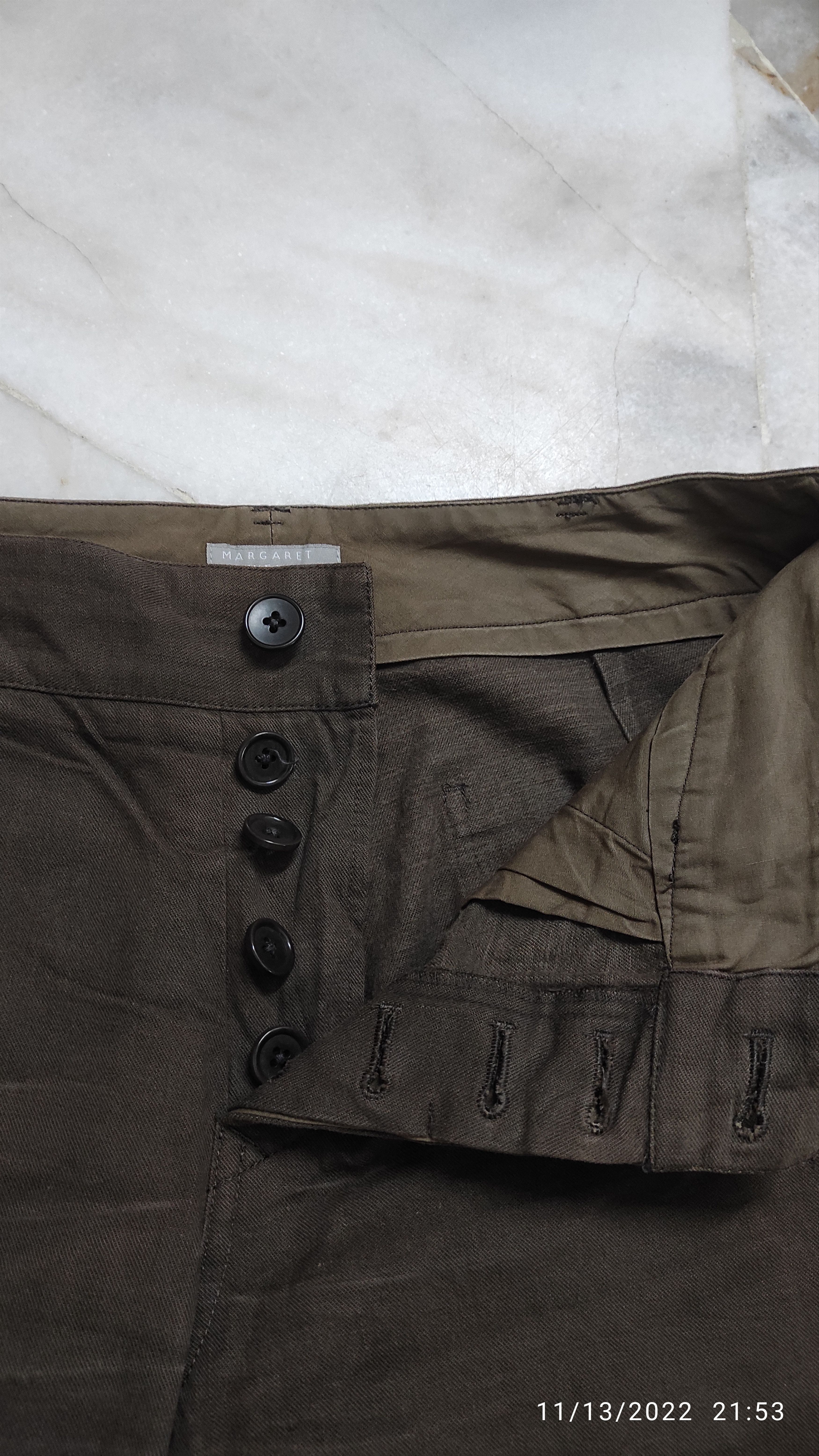 Margaret Howell MHL sun faded moleskin fatigue Chino cropped trousers Size US 31 - 8 Thumbnail