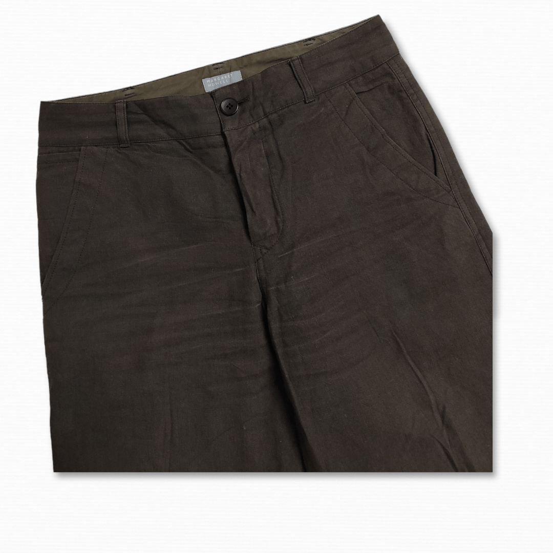 Margaret Howell MHL sun faded moleskin fatigue Chino cropped trousers Size US 31 - 6 Thumbnail