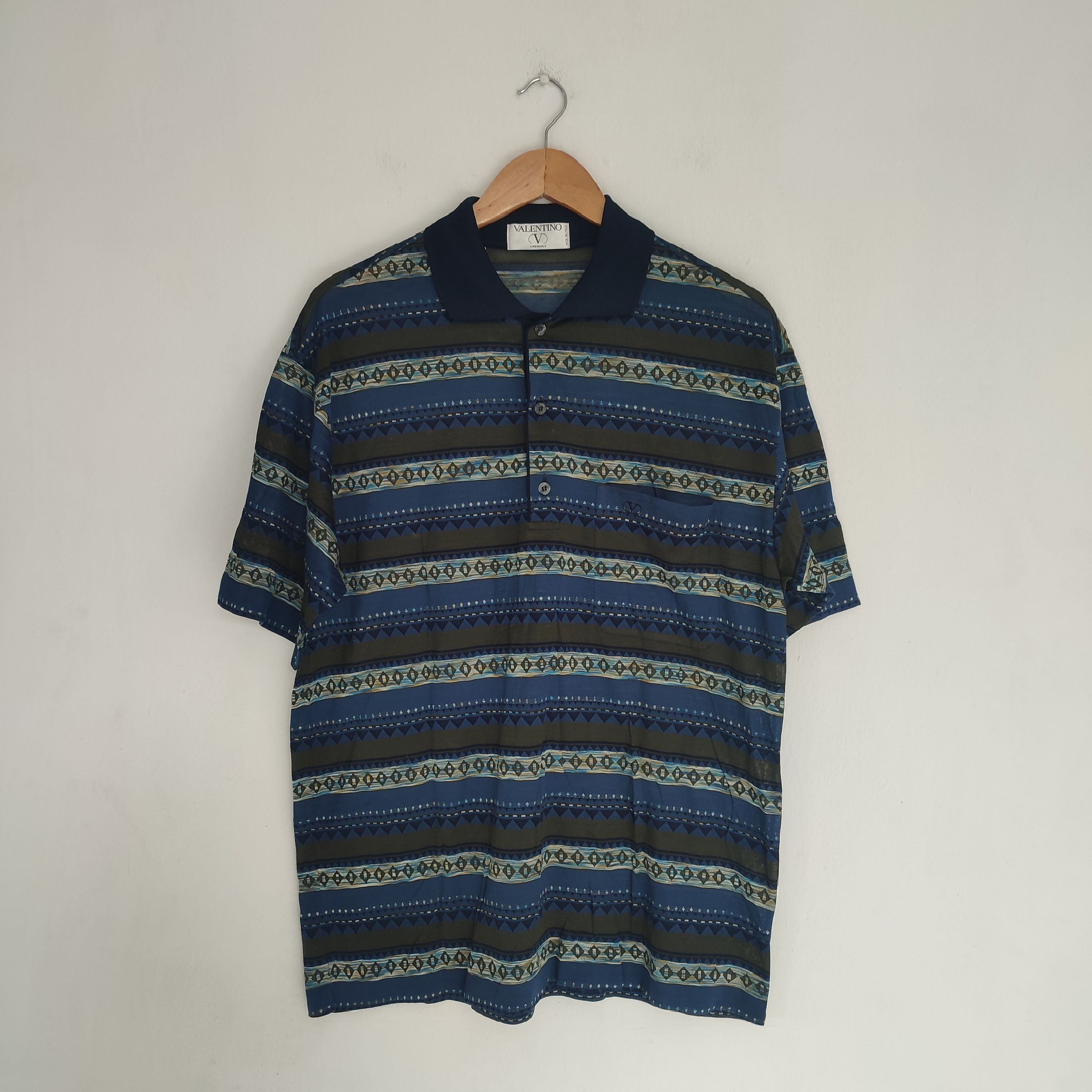 【VALENTINO】1990s All-Pattern Polo Shirt VALENTINO】1990s All-Pattern Polo Shirt 90s Andre Valentino