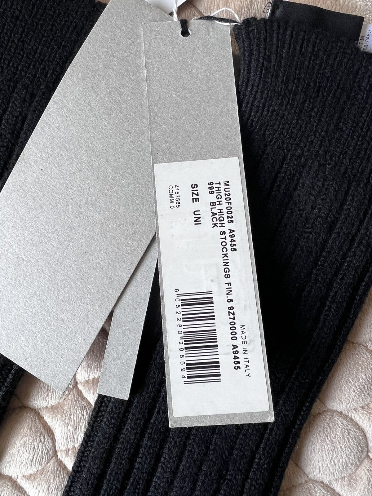 Moncler × Rick Owens FW20 Thigh High Stocking Socks Black OneSize Size ONE SIZE - 10 Thumbnail