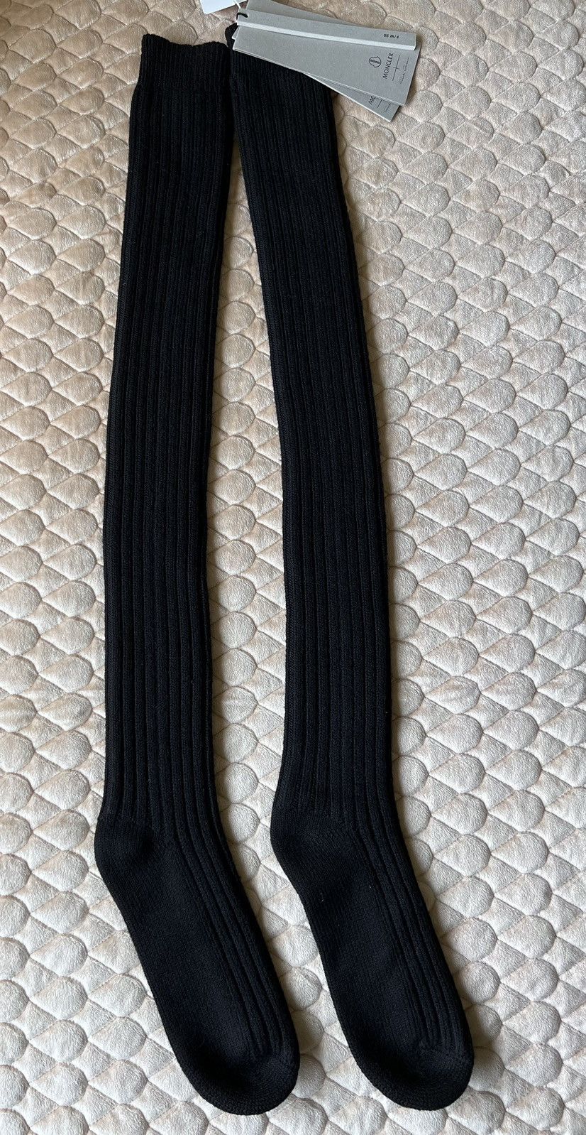 Moncler × Rick Owens FW20 Thigh High Stocking Socks Black OneSize Size ONE SIZE - 3 Thumbnail