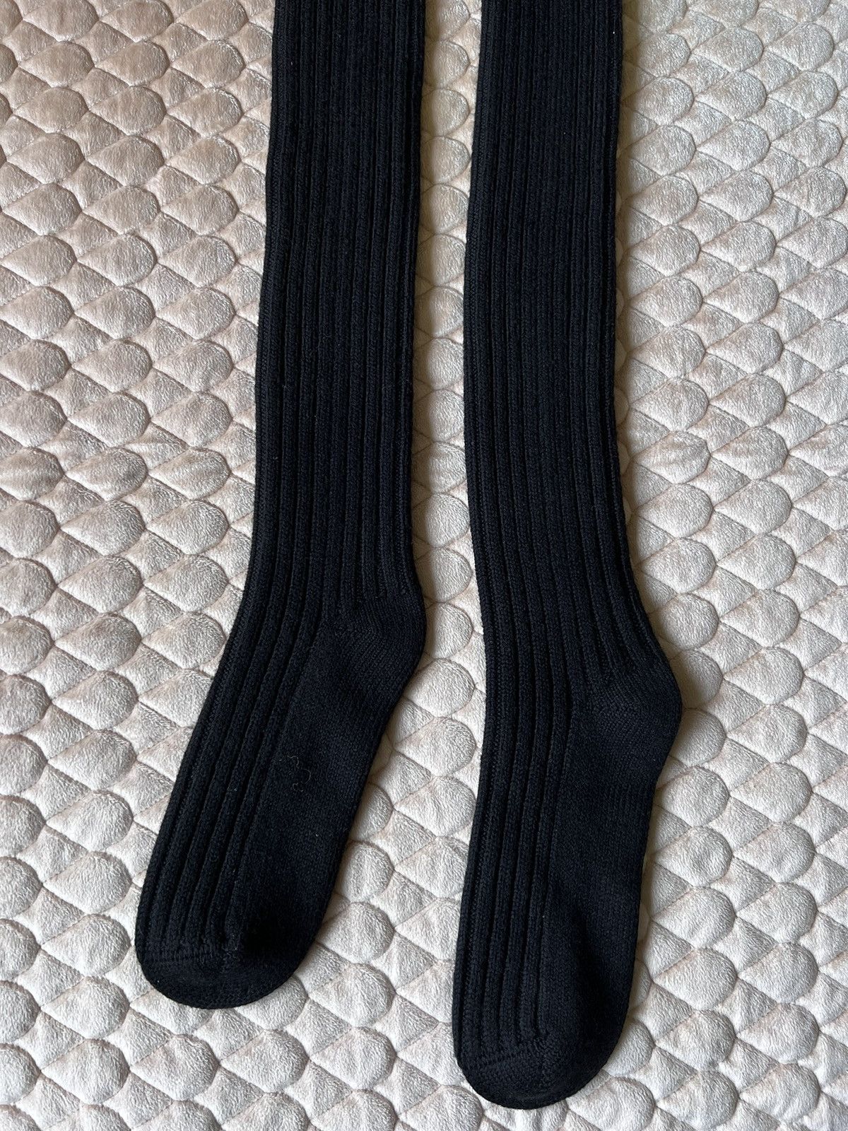 Moncler × Rick Owens FW20 Thigh High Stocking Socks Black OneSize Size ONE SIZE - 6 Thumbnail