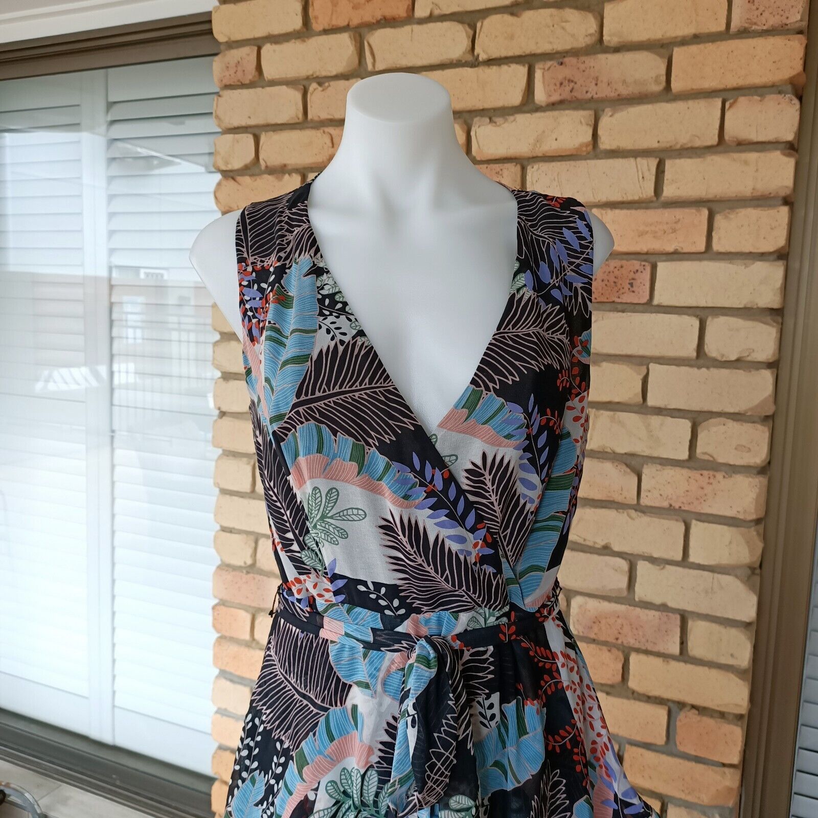 Designer Portmans Size 8 Dress Floral A Line Tropical Belted Tiered Size S / US 4 / IT 40 - 4 Thumbnail