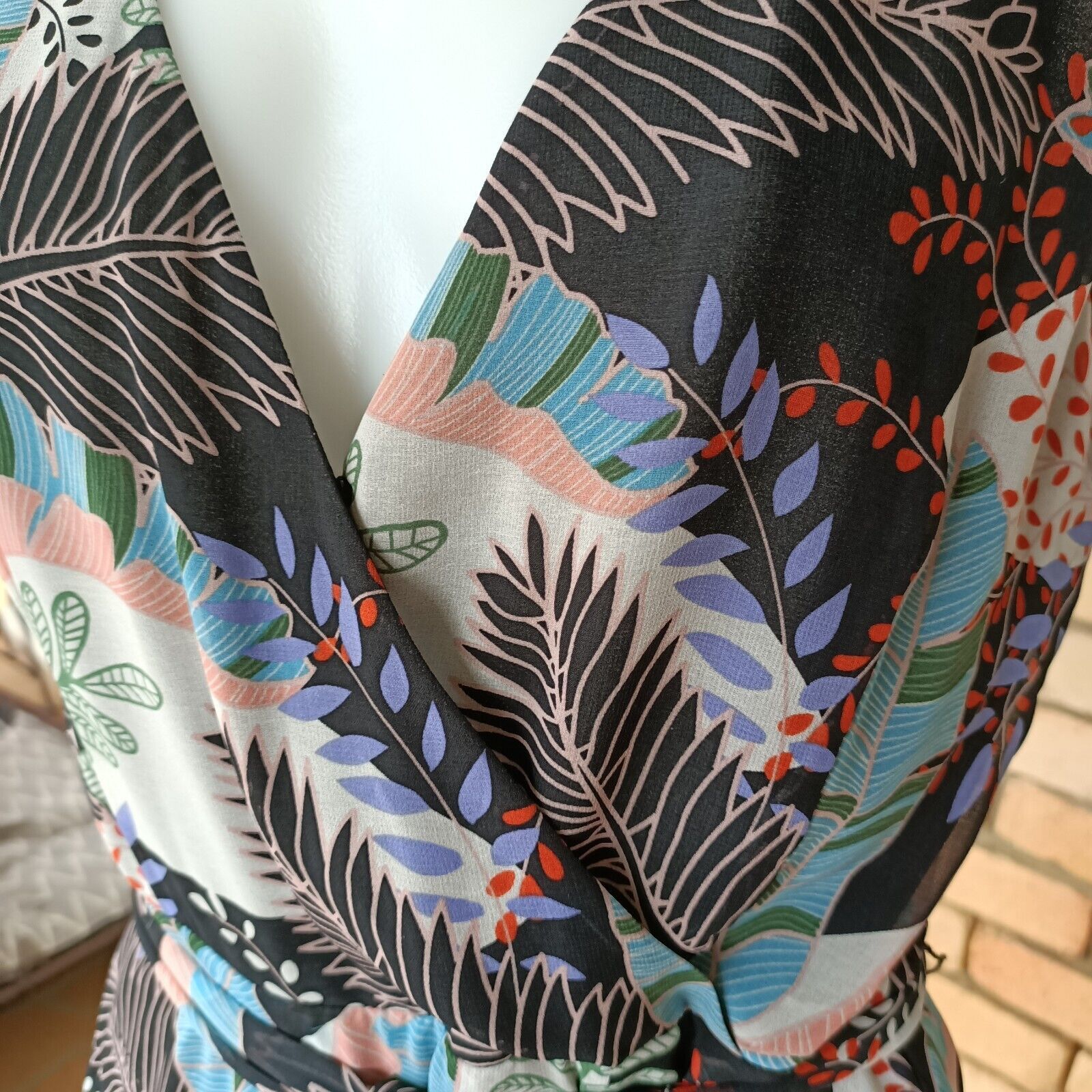 Designer Portmans Size 8 Dress Floral A Line Tropical Belted Tiered Size S / US 4 / IT 40 - 6 Thumbnail