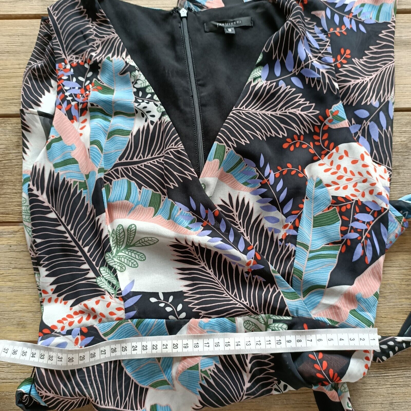 Designer Portmans Size 8 Dress Floral A Line Tropical Belted Tiered Size S / US 4 / IT 40 - 11 Thumbnail