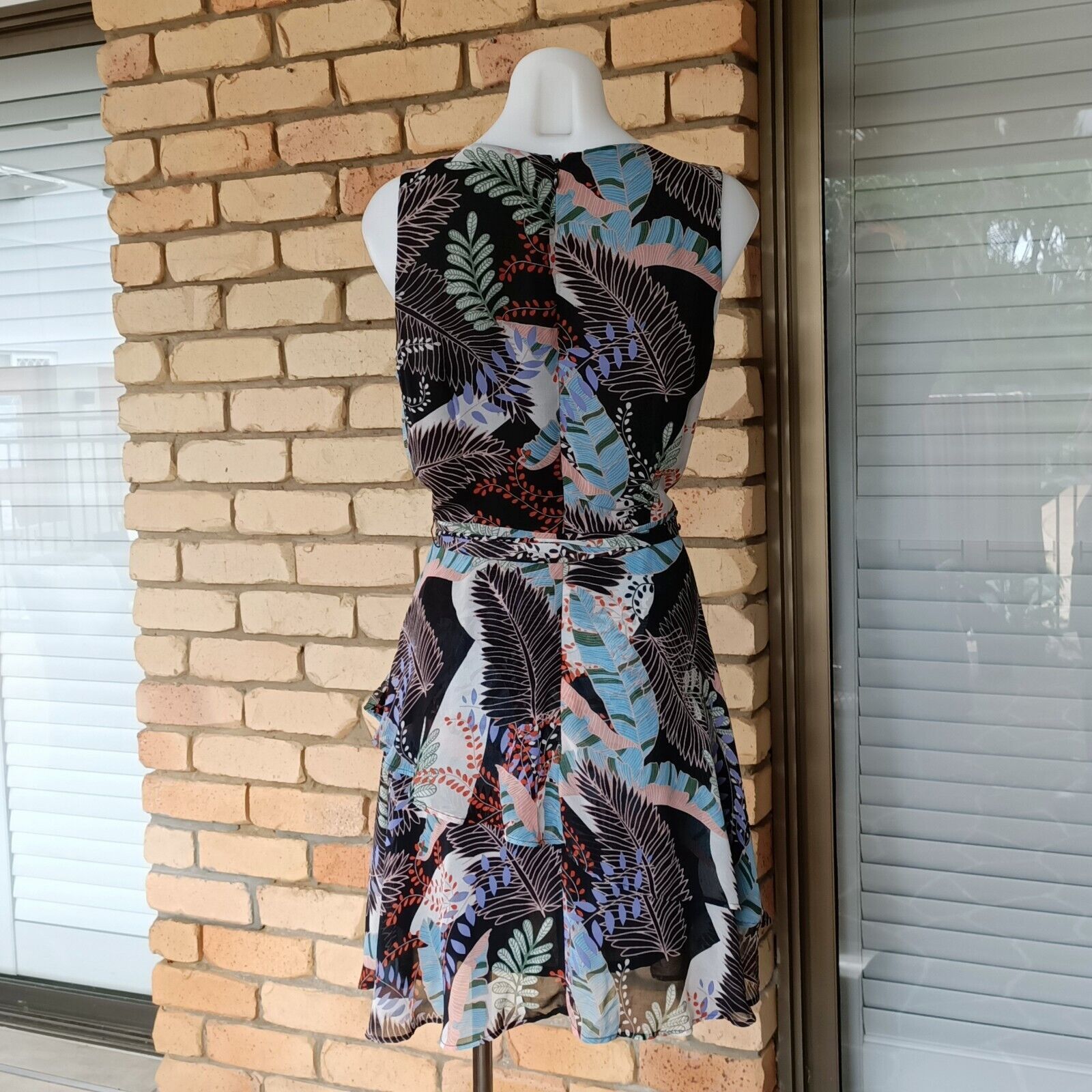Designer Portmans Size 8 Dress Floral A Line Tropical Belted Tiered Size S / US 4 / IT 40 - 3 Thumbnail