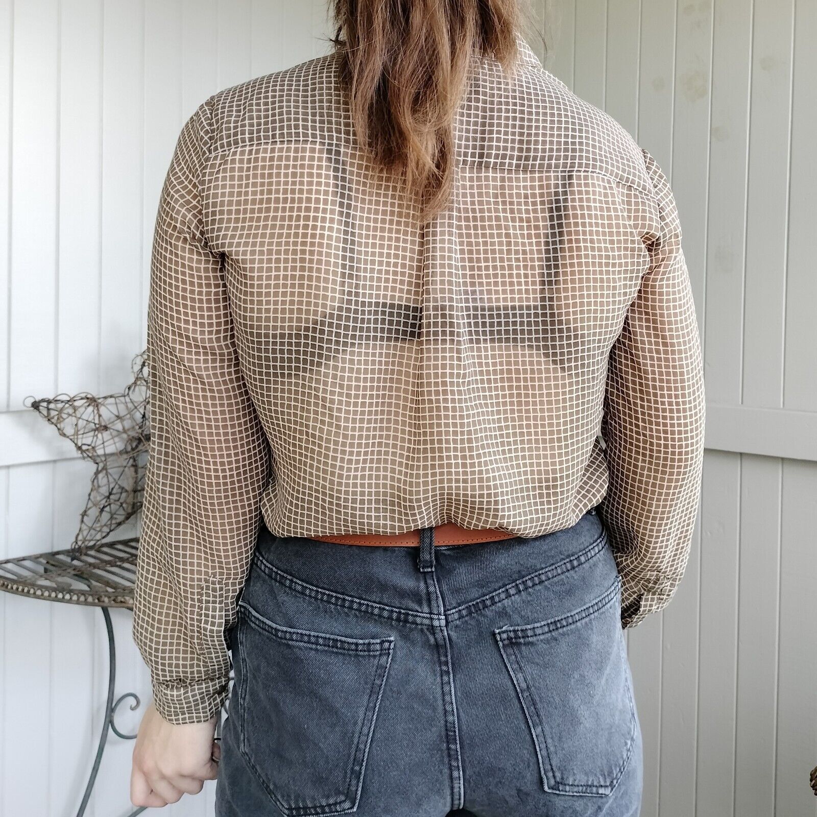 Designer × Vintage Vintage Y2K Witchery Size S Blouse Top Bown Check Button Up Size S / US 4 / IT 40 - 5 Thumbnail