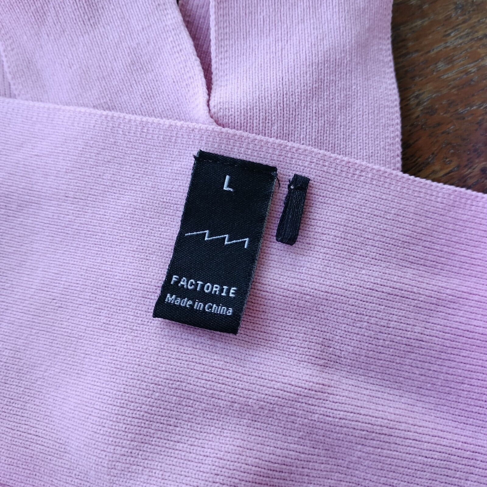 Designer Factorie Top Pink Crop Knit Rib Crossover Criss Cross Size L / US 10 / IT 46 - 4 Thumbnail