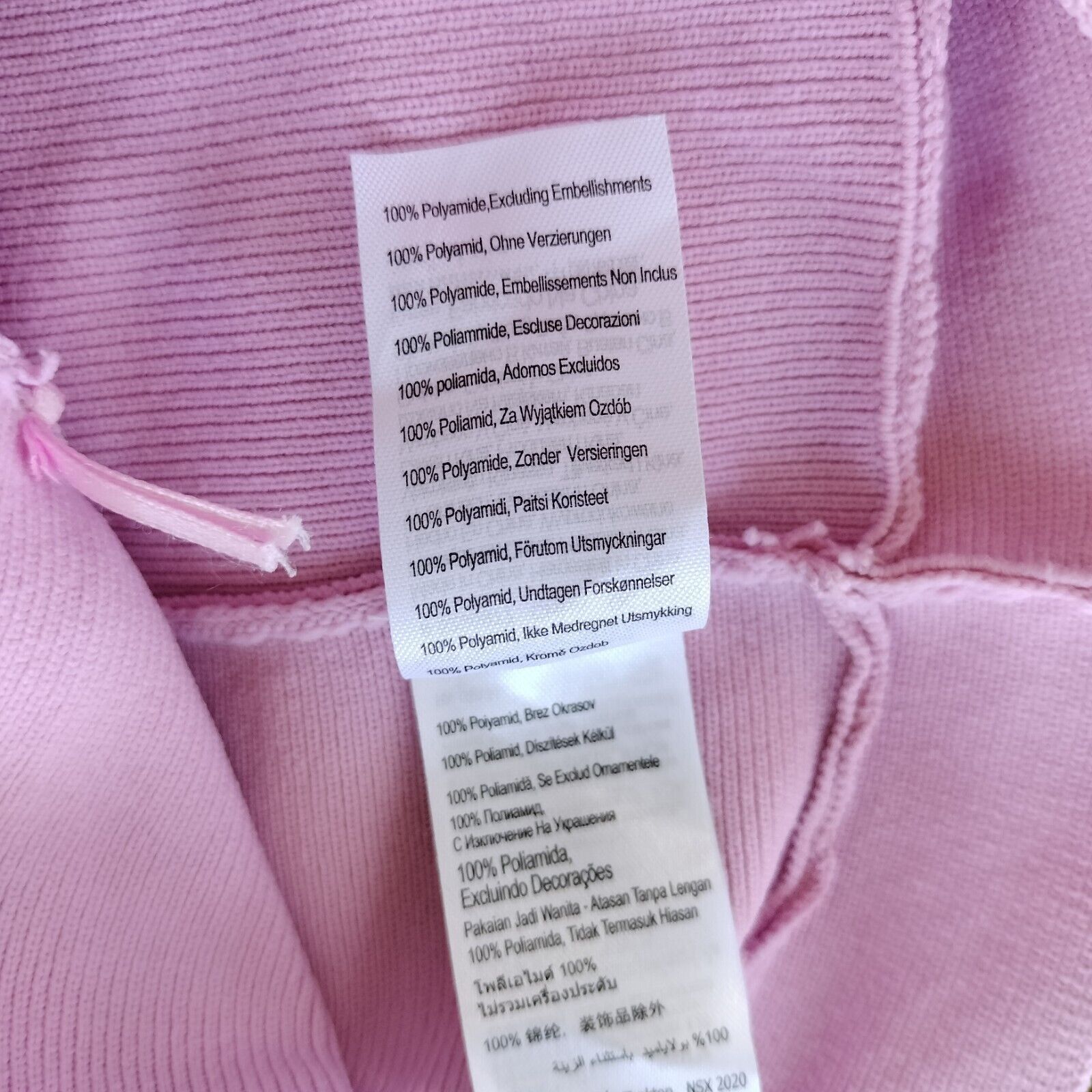 Designer Factorie Top Pink Crop Knit Rib Crossover Criss Cross Size L / US 10 / IT 46 - 5 Thumbnail