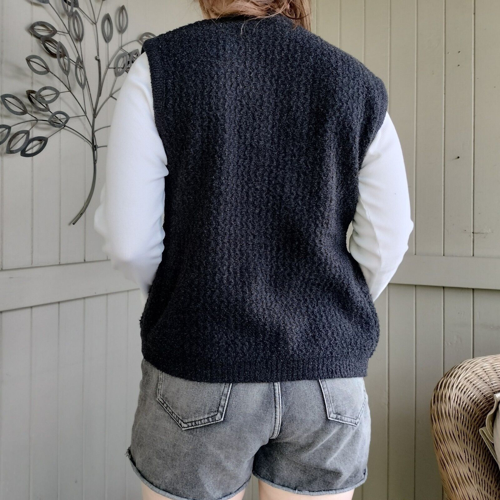 Vintage Vintage 90s Y2K Size 8-12 Vest Gilet Chunky Knit Button Up Size ONE SIZE - 5 Thumbnail