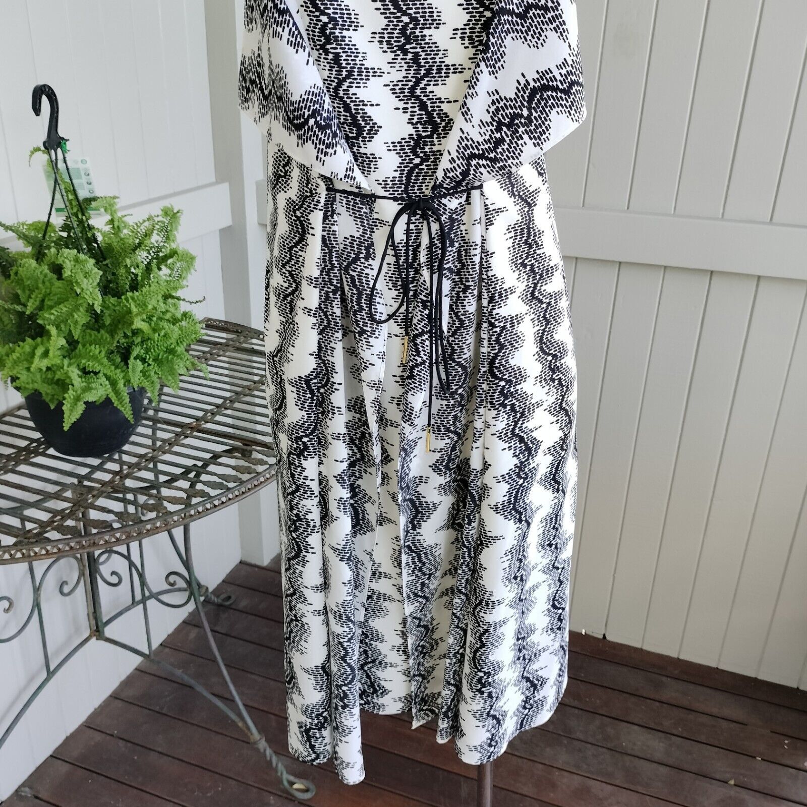 Country Road × Designer Country Road Size 10 Dress Ruffle Shift Abstract Tie Waist Size M / US 6-8 / IT 42-44 - 6 Thumbnail