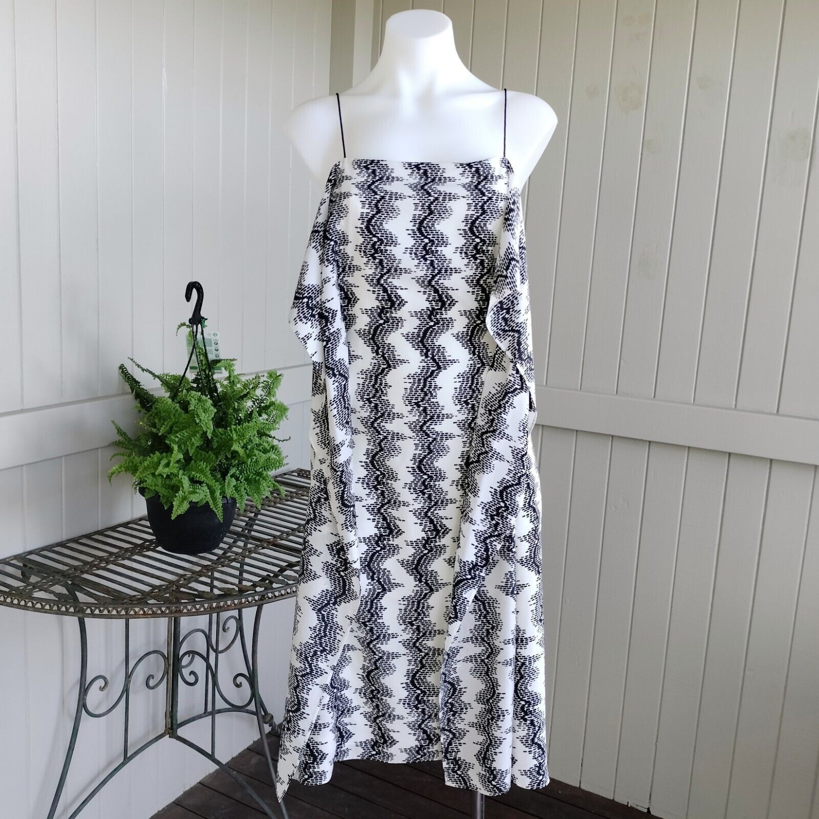 Country Road × Designer Country Road Size 10 Dress Ruffle Shift Abstract Tie Waist Size M / US 6-8 / IT 42-44 - 3 Thumbnail
