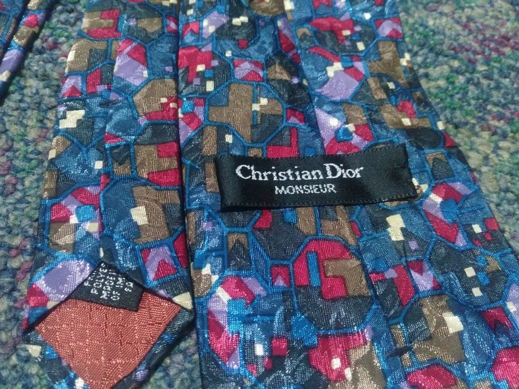Christian Dior Monsieur × Vintage Christian Dior Tie Made iin USA Christian Dior Necktie Size ONE SIZE - 1 Thumbnail