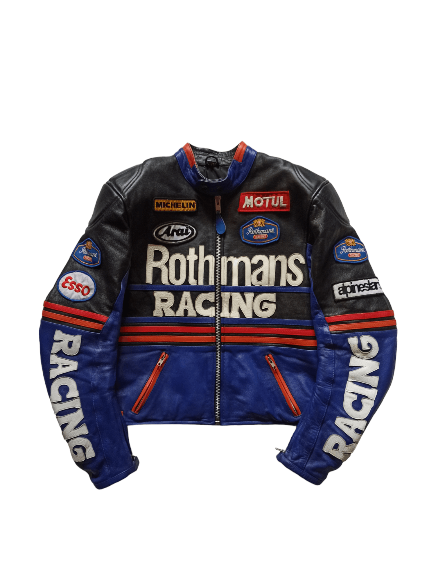 Honda × Racing × Vintage Rare Rothmans Racing leather motorcycle jacket ...
