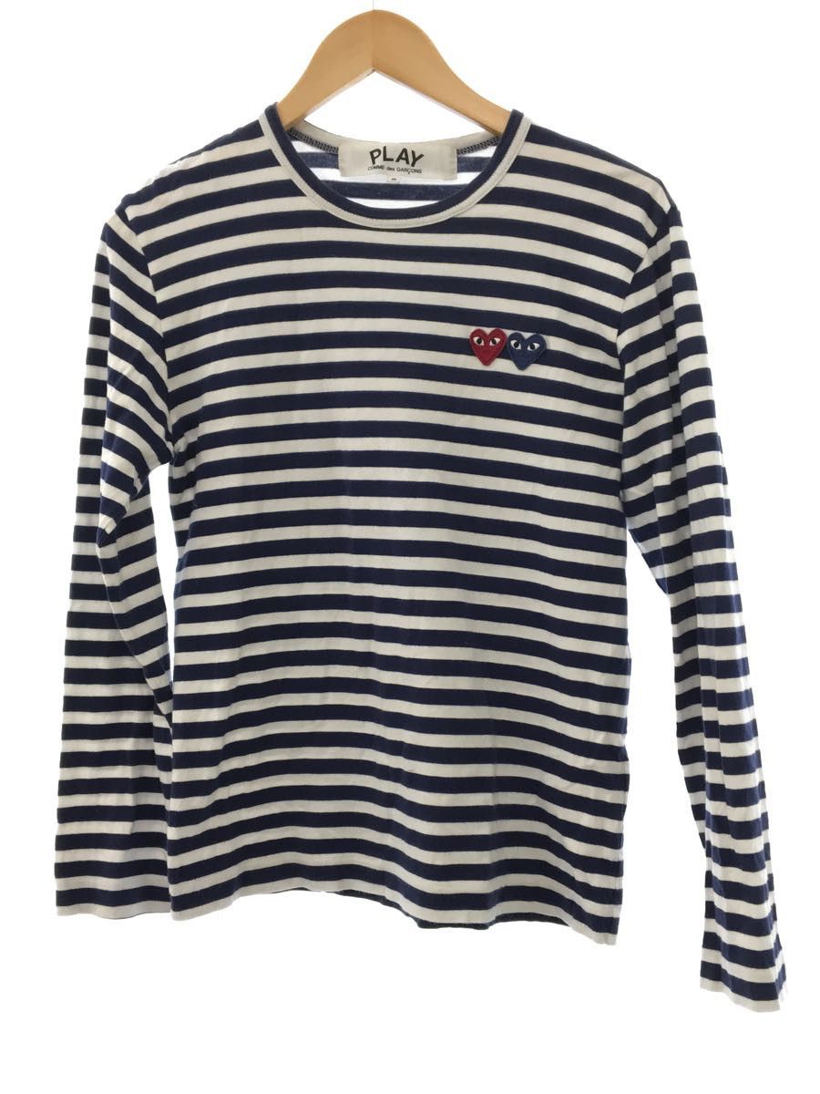 Long Sleeve Navy Heart Patch Border Tshirt
