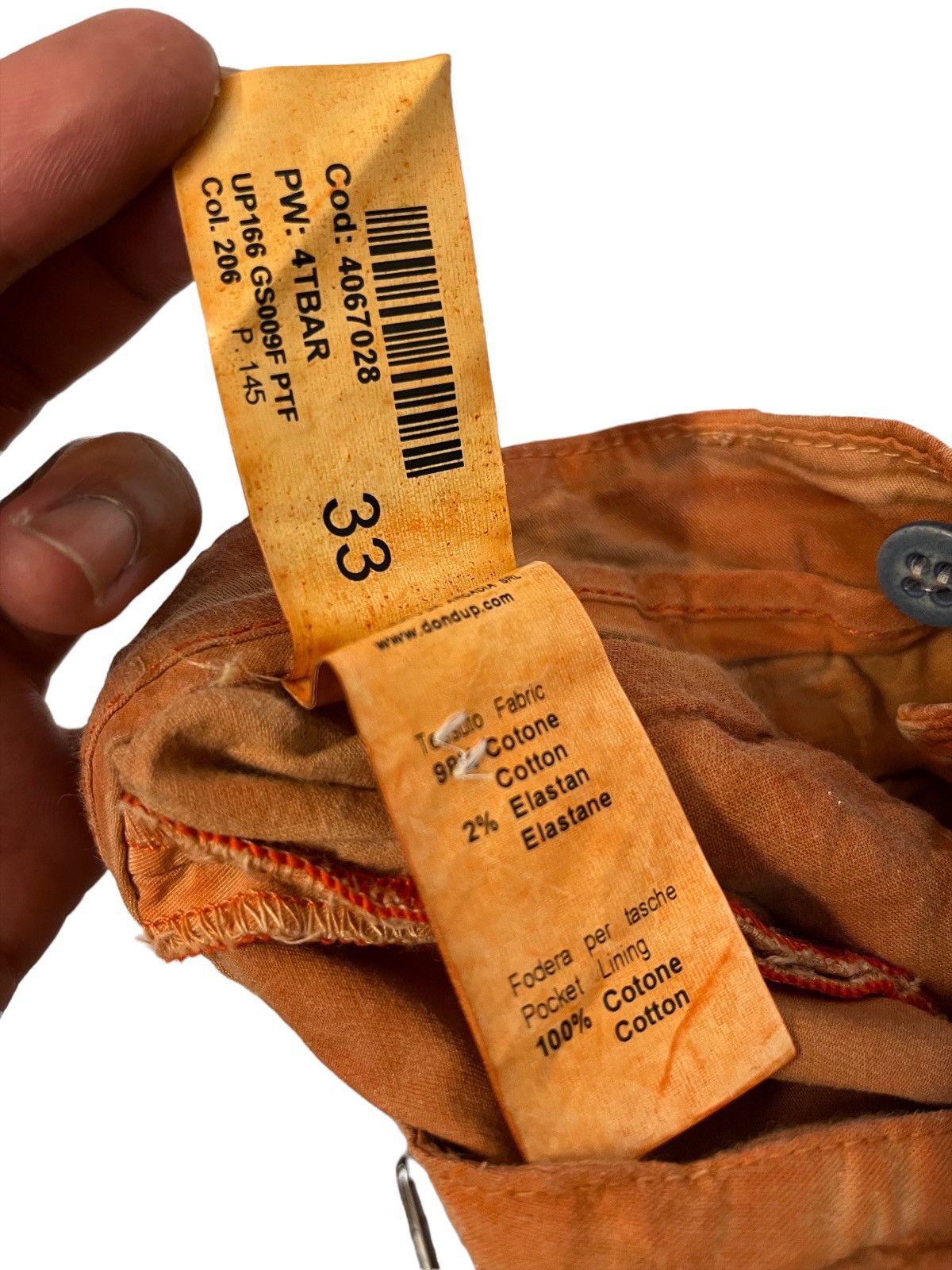 Japanese Brand DONDUP ITALIAN DESIGNER CASUAL PANTS WAXED ORANGE COLOUR Size US 30 / EU 46 - 16 Thumbnail