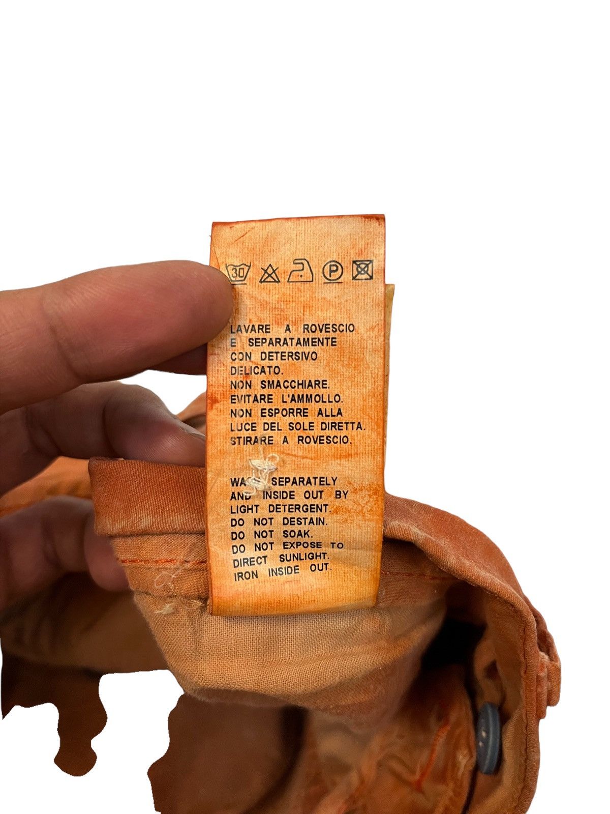 Japanese Brand DONDUP ITALIAN DESIGNER CASUAL PANTS WAXED ORANGE COLOUR Size US 30 / EU 46 - 18 Thumbnail