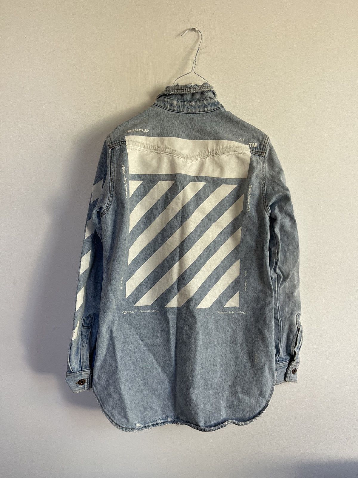 Off-White Off white denim temperature diagonal jacket Size US S / EU 44-46 / 1 - 3 Thumbnail