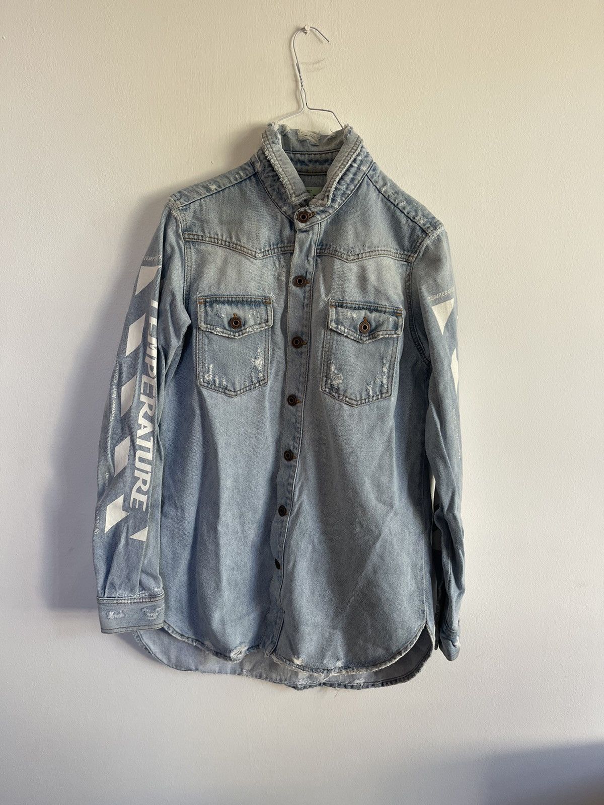 Off-White Off white denim temperature diagonal jacket Size US S / EU 44-46 / 1 - 2 Thumbnail