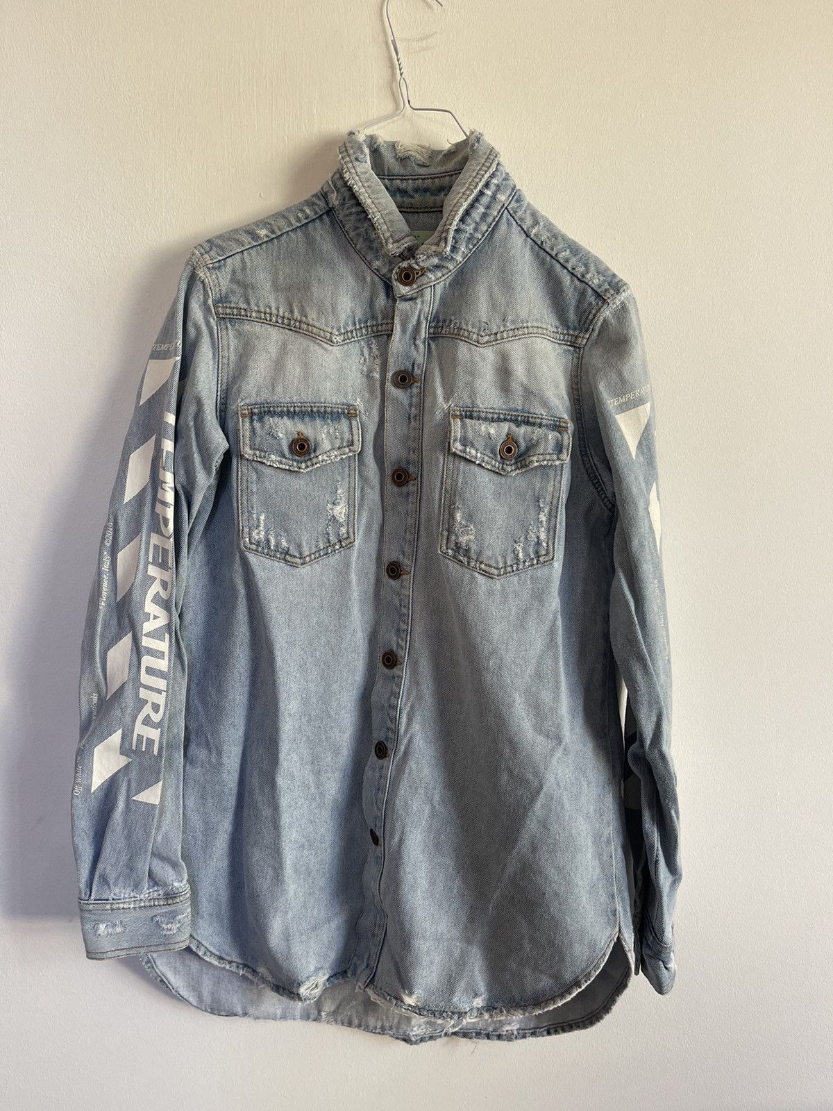 Off-White Off white denim temperature diagonal jacket Size US S / EU 44-46 / 1 - 8 Thumbnail