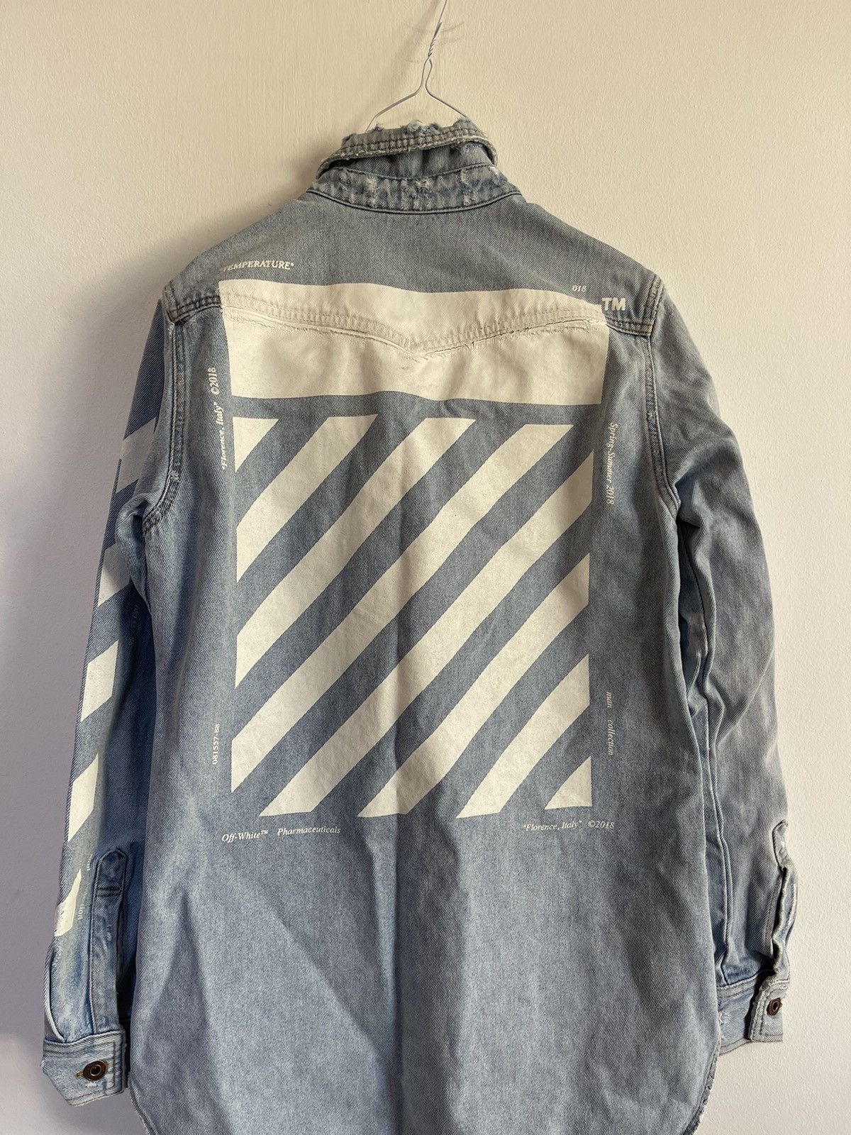 Off-White Off white denim temperature diagonal jacket Size US S / EU 44-46 / 1 - 4 Thumbnail